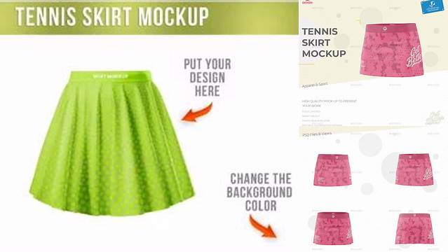 7733+ Tennis Skirt Mockup Smart Object PSD Template