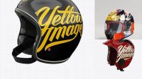 7736+ Vintage Motorcycle Helmet PSD Mockup Left Half Side View Stylish PSD for Free