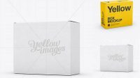 7737+ Small White Cardboard Box PSD Mockup 25° Angle Front View Eye-Level Shot Editable and Customizable PSD