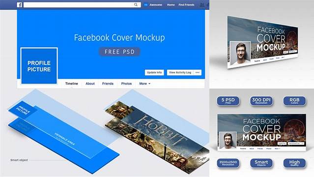 7738+ Facebook Cover Mockup Smart Layer PSD