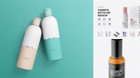 774+ Metallic Cosmetic Bottle PSD Mockup Exclusive Editable PSD File