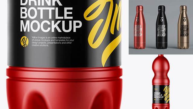 7742+ 1.5L Matte Metallic Bottle PSD Mockup Easy Editable