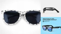 7742+ Sunglasses PSD Mockup Top View High-Resolution Graphic