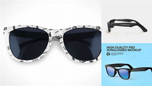 7742+ Sunglasses PSD Mockup Top View High-Resolution Graphic