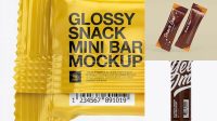 7745+ Small Glossy Snack Bar PSD Mockup Back View Easy-to-Edit PSD