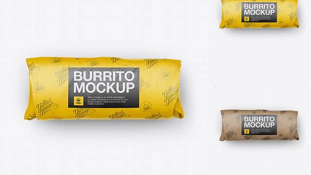 775+ Burrito Wrapper PSD Mockup Top View Download Now High-Quality PSD Template