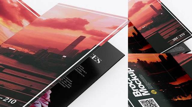 7752+ 4xDL Brochures PSD Mockup High-Angle Shot Modern and Unique Freebie PSD