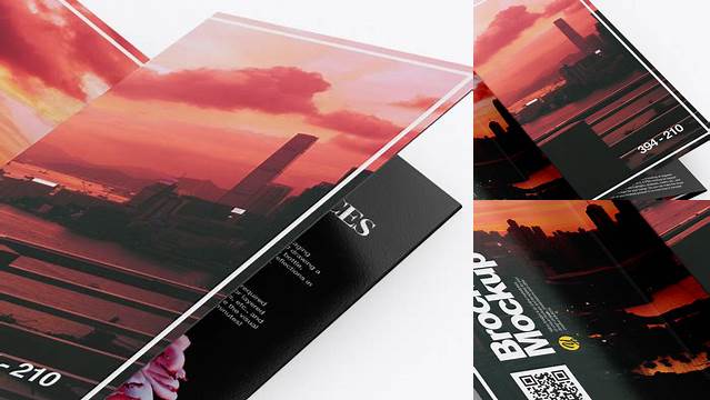 7752+ 4xDL Brochures PSD Mockup High-Angle Shot Modern and Unique Freebie PSD