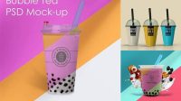 7752+ Bubble Tea Mockup Free Photoshop Freebie