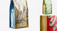 7752+ Matte Metallic Coffee Bag PSD Mockup Halfside View Download Now High-Quality PSD Template