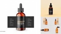 7753+ Dark Amber Dropper Bottle PSD Mockup Advanced Editable PSD