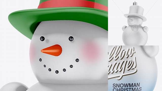 7755+ Matte Christmas Snowman Toy PSD Mockup Half Side View Unique and Editable PSD