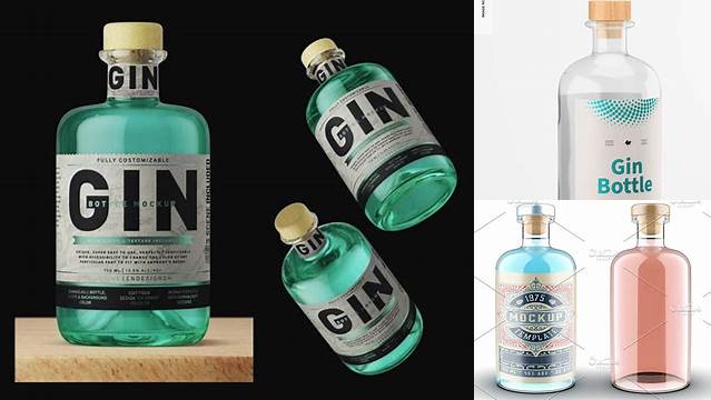 7756+ Gin Bottle Mockup Psd Free Best for Showcase