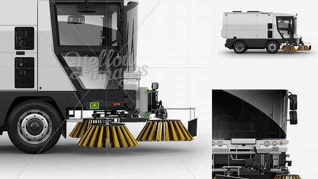 7759+ Street Sweeping Machine Right view PSD Mockup PSD for Creative Projects