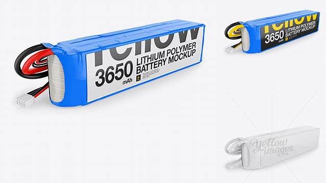 7762+ 3650mAh 3S Lithium Polymer Battery PSD Mockup Half Side View Free Downloadable PSD