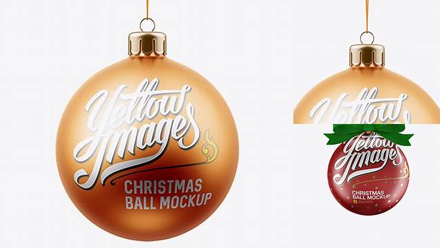 7765+ Matte Metallic Christmas Ball PSD Mockup Front View Exclusive Free Photoshop Mockup