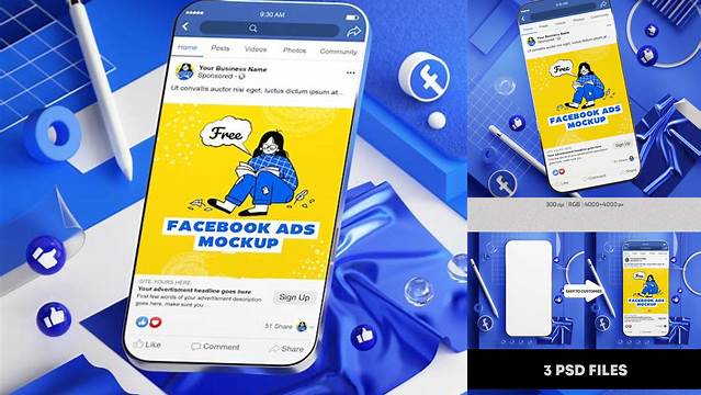 7766+ Facebook Ad Mockup Premium Quality PSD Freebie