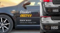 7768+ Car Sticker Mockup PSD Download