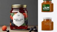 7770+ Glass Apple Jam Jar PSD Mockup Halfside View Professional PSD Mockup