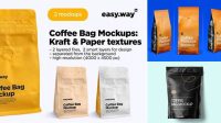 7773+ Coffee Bag PSD Mockup / Front 3/4 View Download Free PSD