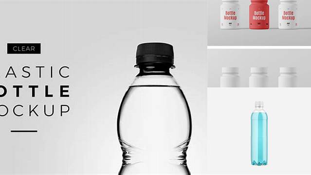 7775+ Transparent Plastic Bottle PSD Mockup Front View Free Graphic Mockup PSD