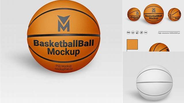 7777+ Basketball Ball PSD Mockup Halfside View Editable Photoshop Free Mockup