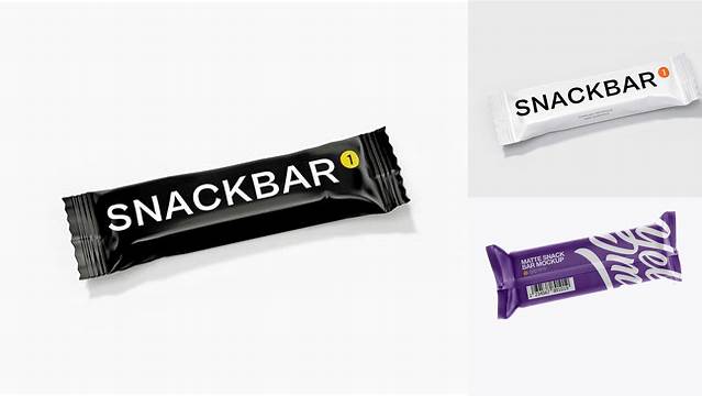 7780+ Matte Snack Bar PSD Mockup Half Side Back View Layered PSD File Free Download