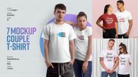 7781+ Couple Tshirt Mockup Free PSD