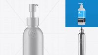 7783+ Metallic Cosmetic Bottle With Pump PSD Mockup Half-Side View Professional Quality Freebie PSD File