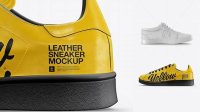 7785+ Leather Sneaker PSD Mockup Left Side View Free Graphic Design Mockup File