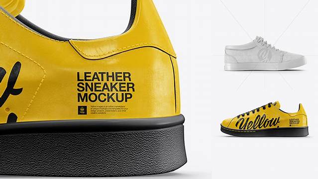 7785+ Leather Sneaker PSD Mockup Left Side View Free Graphic Design Mockup File