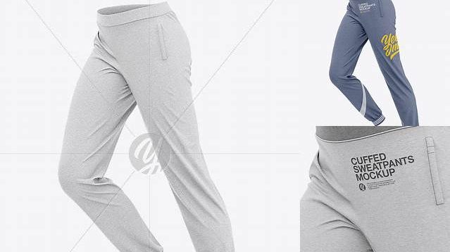 7787+ Women's Heather Cuffed Joggers Back View Download Premium Free PSD