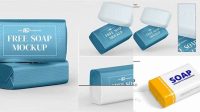 7788+ Glossy Pack With Blue Soap PSD Mockup Premium Freebie for Designers