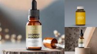 779+ Amber Bottle with Powder PSD Mockup Elegant and Versatile PSD Resource