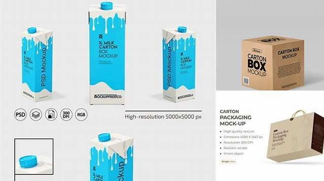 7794+ 1L Carton Box PSD Mockup High-Resolution PSD Download