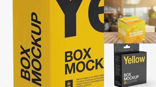 7794+ Two Glossy Paper Boxes PSD Mockup Half Side View Exclusive and Stylish Design PSD