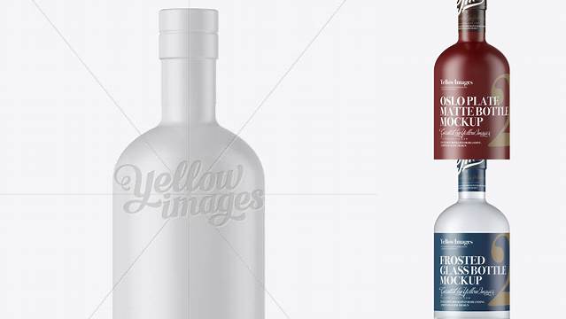 7796+ Matte Oslo Plate Bottle with Shrink Band PSD Mockup Custom Mockup PSD for Free