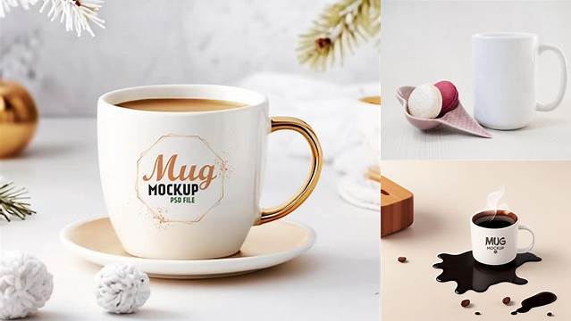 7797+ Ceramic Cup With Spoon PSD Mockup Elegant Photoshop Mockup