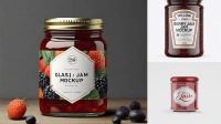 7800+ Glass Jar with Raspberry Jam PSD Mockup Versatile PSD Mockup File