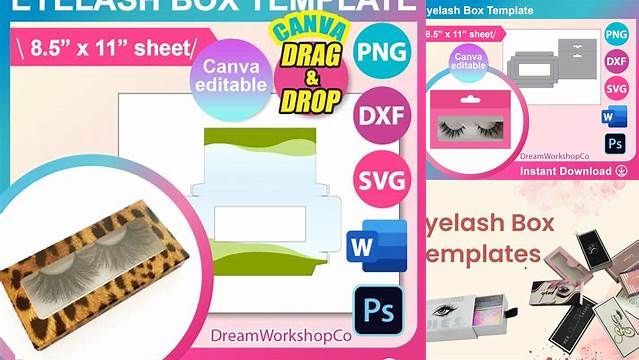 7800+ Lash Box Template Layered Photoshop Template