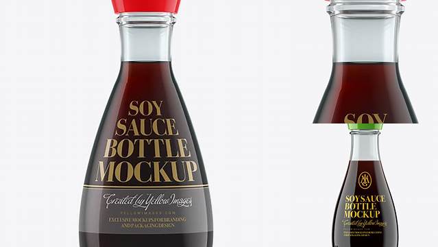 7800+ Soy Sauce Glass Bottle with Dispenser Top PSD Mockup Creative Free PSD Graphic Design