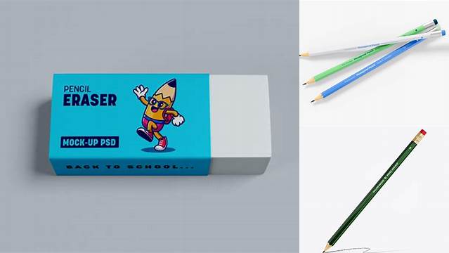 7801+ Hexagon Pencil with Eraser PSD Mockup Creative Design PSD Free Download