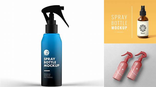 7801+ Matte Spray Bottle With Over?ap PSD Mockup Download Free PSD