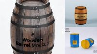 7804+ Barrel Mockup Free Easy Editable