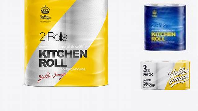 7806+ Paper Kitchen Towel 2 Rolls PSD Mockup Professional PSD Mockup