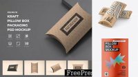 7809+ Two Kraft Paper Pillow Boxes PSD Mockup Modern Photoshop Resource