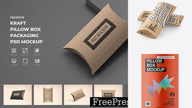 7809+ Two Kraft Paper Pillow Boxes PSD Mockup Modern Photoshop Resource