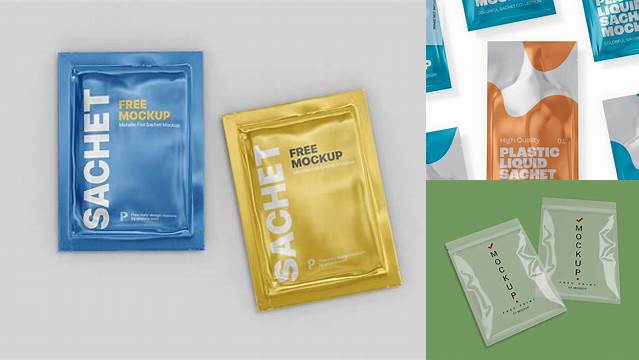 7814+ Foil Liquid Sachet PSD Mockup Fully Layered Free Photoshop File