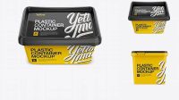 7816+ Glossy Butter Tub PSD Mockup Front View High-Quality Digital Mockup Resource