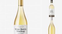 7817+ White Wine Bottle PSD Mockup Smart Editable Design Mockup